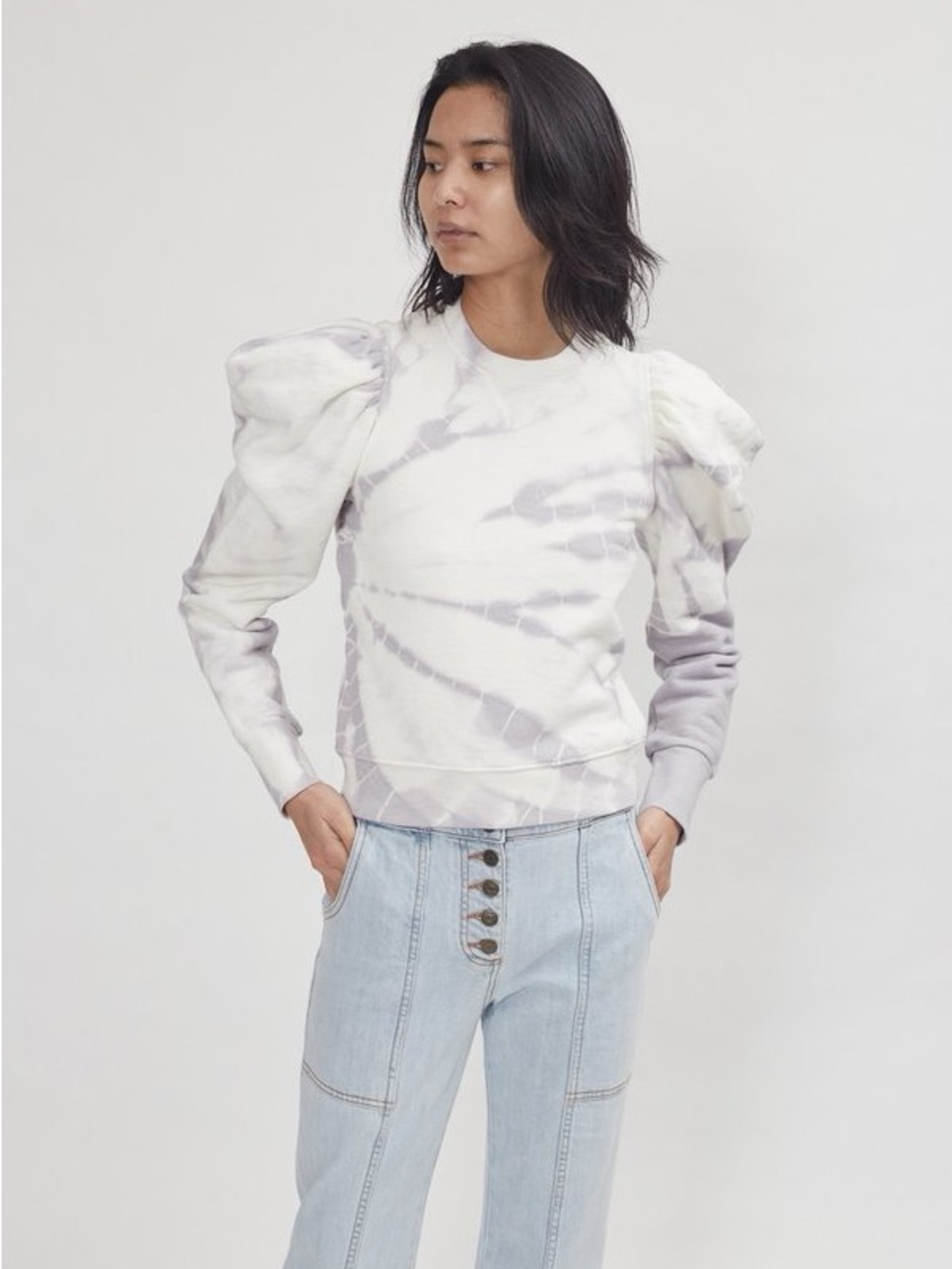ULLA JOHNSON HARLAN PULLOVER in THISTLE TIE DYE size large
